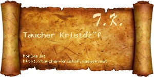 Taucher Kristóf névjegykártya